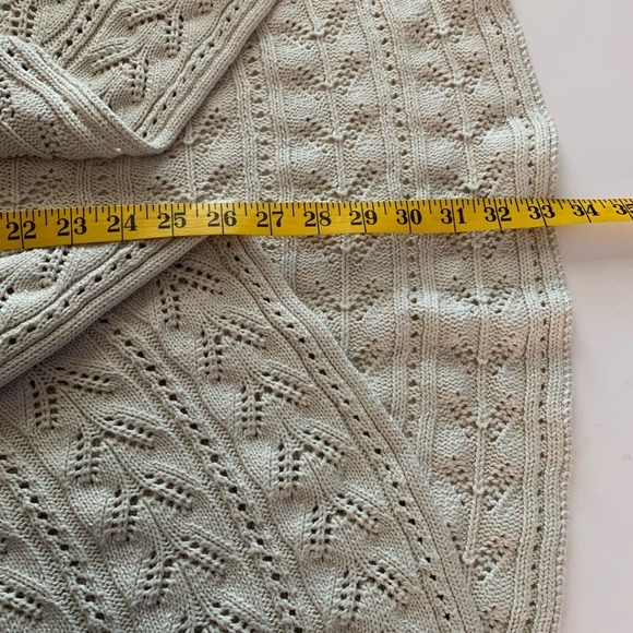 CABI Cream Beige Cotton Crochet Knit Open Front Circle Shawl Cardigan Sweater - Picture 16 of 16